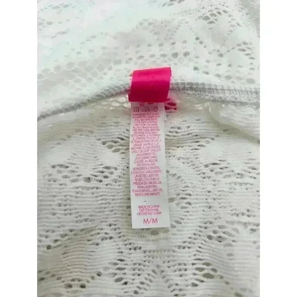 Victoria's Secret Women's Size M White Boho Strapless Romper Swim Coverup